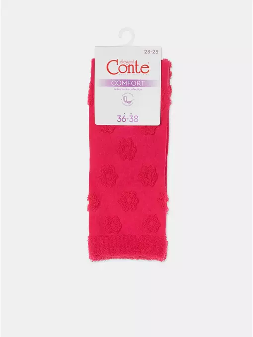 Теплые женские махровые носки из хлопка конте comfort 548 малиновый, 23С-17СП, 36-38 (23-25), CONTE ELEGANT,  - 5
