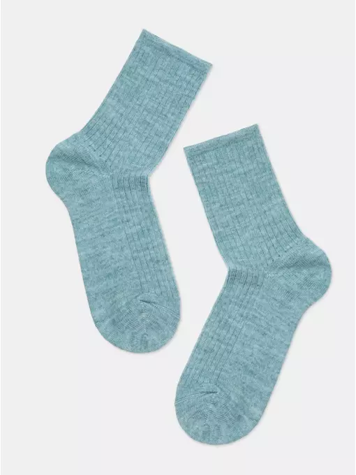 Теплые удлиненные носки esli 625 серо-бирюзовый, 24С-96СПЕ, 36-39 (23-25), ESLI,  - 4