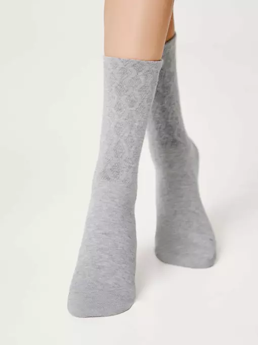 Хлопковые удлиненные носки active 620 серый, 24С-73СП, 36-38 (23-25), CONTE ELEGANT,  - 3