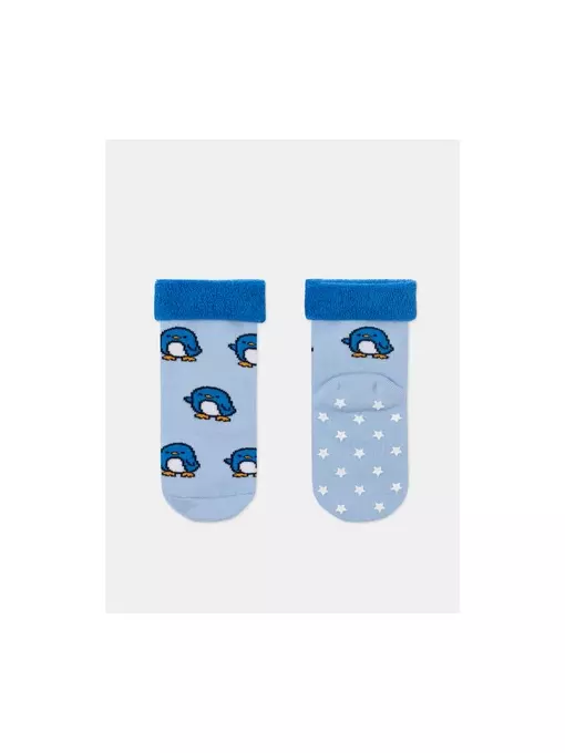 Антискользящие махровые носки sof-tiki 537 голубой, 7С-62СП, 12, CONTE-KIDS,  - 4