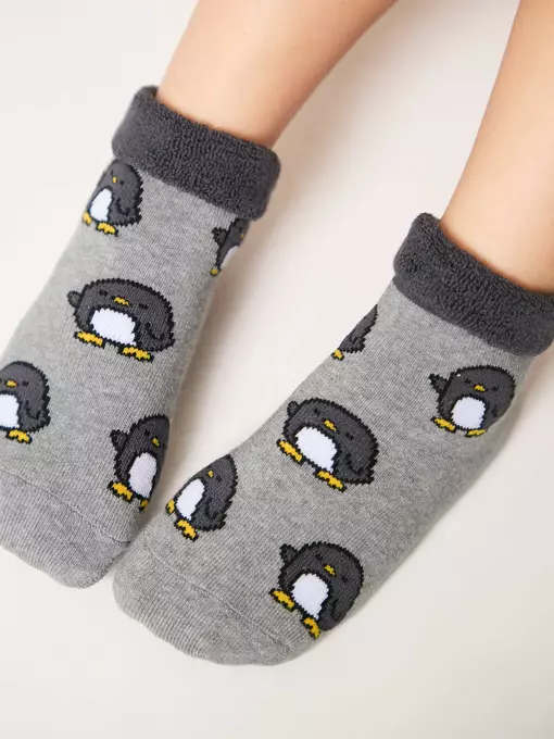 Махровые носки с отворотом (антискользящие) sof-tiki 537 серый, 7С-62СП, 12, CONTE-KIDS,  - 2