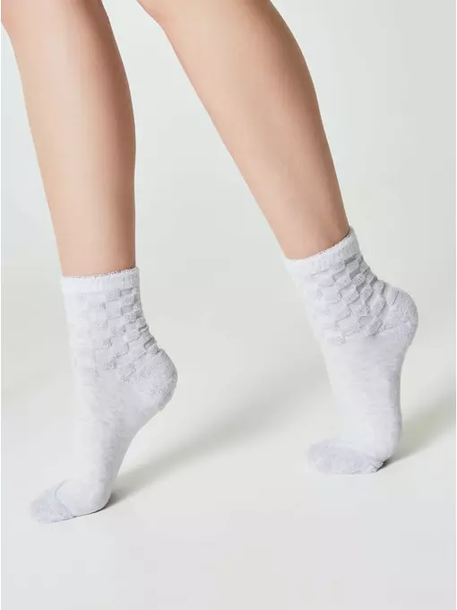 Женские махровые носки conte comfort с объемными рисунками 550 светло-серый, 23С-17СП, 38-39 (25), CONTE ELEGANT,  - 4