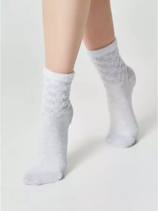 Женские махровые носки conte comfort с объемными рисунками 550 светло-серый, 23С-17СП, 38-39 (25), CONTE ELEGANT,  - 2