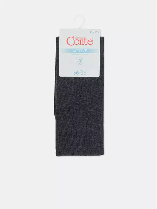 Женские ажурные носки (удлиненные) active 623 темно-серый, 22С-27СП, 36-38 (23-25), CONTE ELEGANT,  - 6