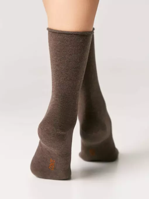 Удлиненные женские носки (без резинки) comfort 000 коричневый, 19С-101СП, 36-38 (23-25), CONTE ELEGANT,  - 3
