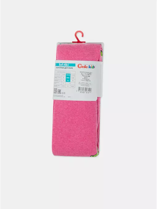Теплые колготки sof-tiki (махровые внутри) с рисунками 644 розовый, 7С-38СП, 104-110 (16), CONTE-KIDS,  - 7