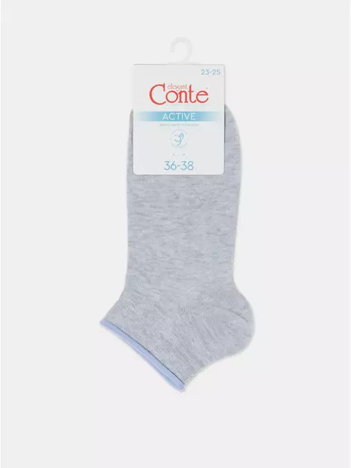 Укороченные женские носки conte active 035 светло-серый-голубой, 12С-32СП, 39-41 (25-27), CONTE ELEGANT,  - 5