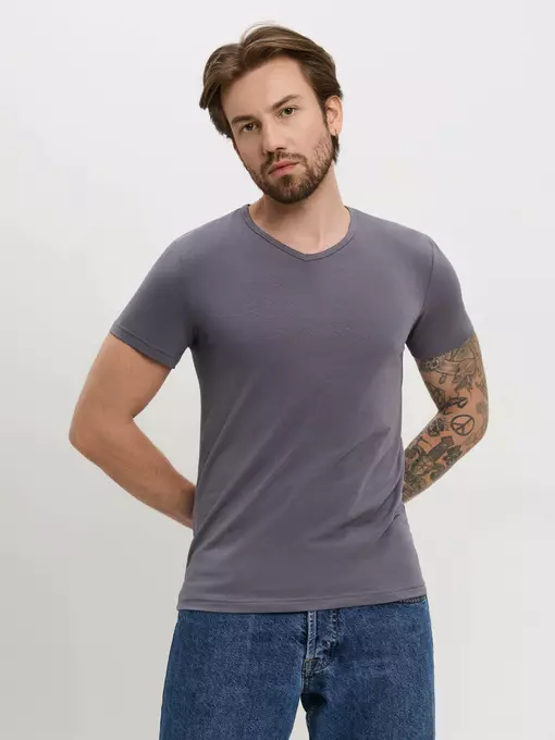 Футболка мужская basic men mf 2025 dark grey, 20С-1096ТСП, 182,188-104/XL, DIWARI,  - 1