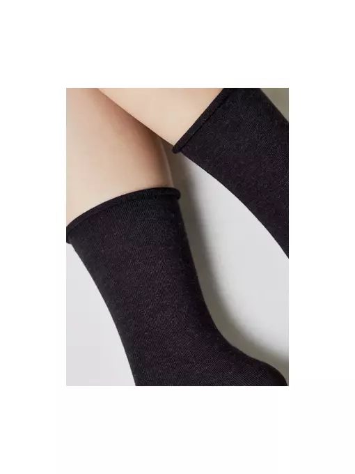 Меланжевые женские носки conte comfort 000 (без резинки) черный, 19С-101СП, 39-41 (25-27), CONTE ELEGANT,  - 3