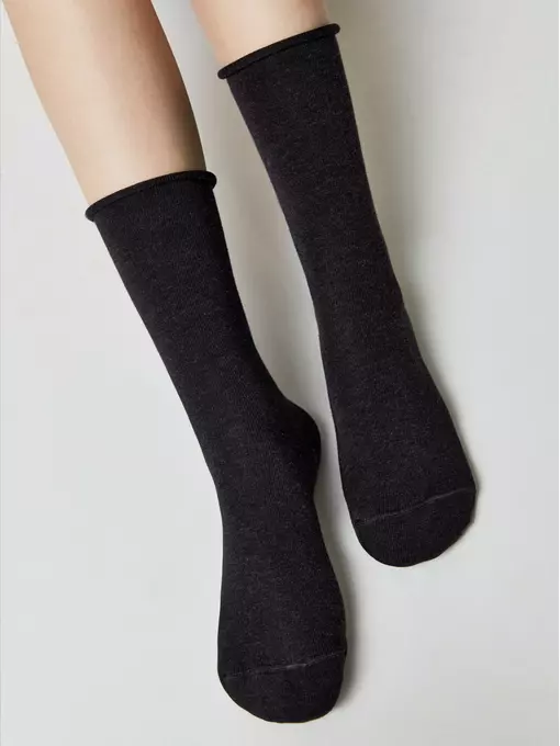 Меланжевые женские носки conte comfort 000 (без резинки) черный, 19С-101СП, 39-41 (25-27), CONTE ELEGANT,  - 2