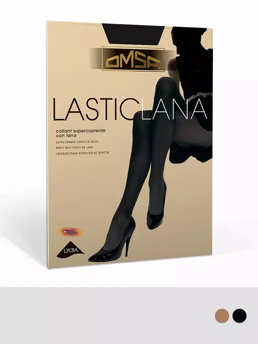 Колготки с шерстью омса lasticlana beige, LASTICLANA, 3, OMSA,  - 2