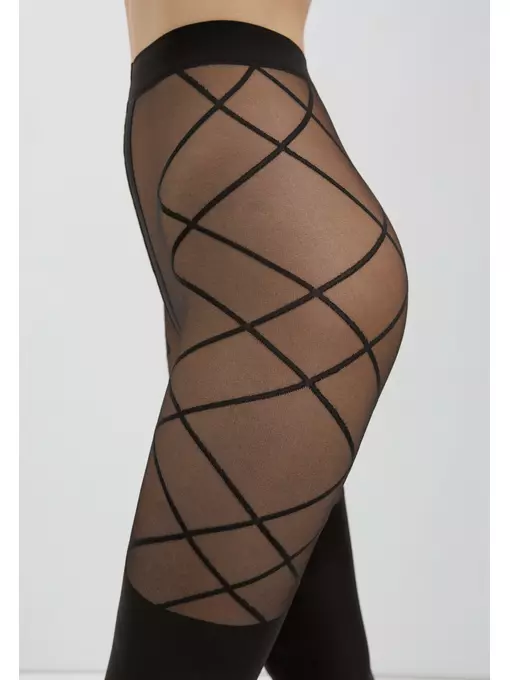 Колготки женские с имитацией гольфинов и рисунком «ромбы» concept grafit, 21С-3СП, 4, CONTE ELEGANT,  - 3