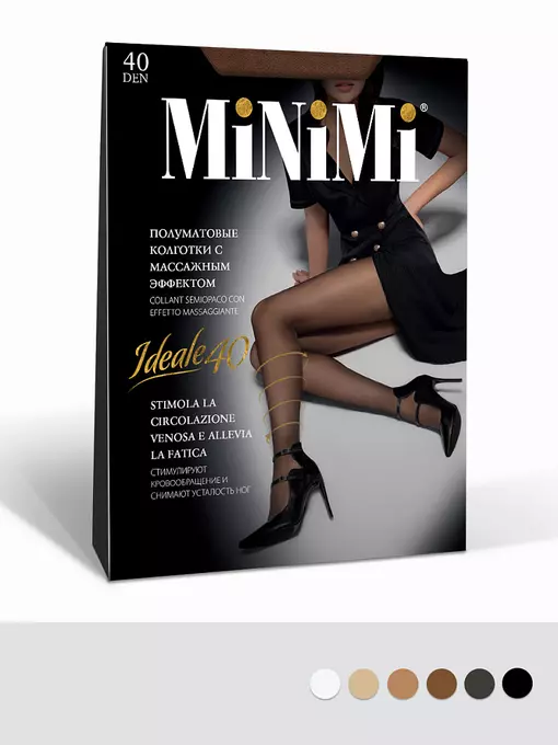 Поддерживающие колготки minimi ideale 40 den cappuccino, IDEALE 40 (утяжка по ноге), 3, MINIMI,  - 2