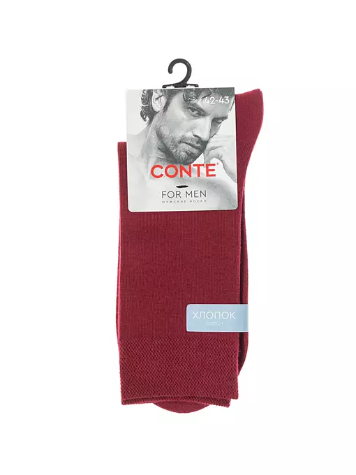 Классические мужские носки conte for men 000 бордо, 24С-148СП, 42-43 (27), CONTE ELEGANT,  - 1