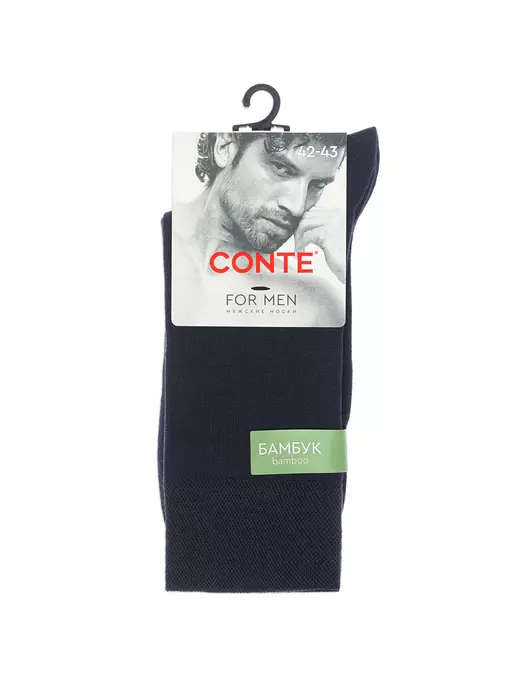 Классические мужские носки из бамбука conte bamboo 000 темно-синий, 24С-162СП, 40-41 (25), CONTE ELEGANT,  - 4