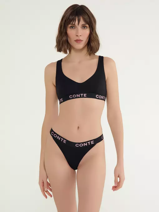 Трусы женские «танга» конте comfy line lta 2992 black-pink, 24С-3037ТСП, 102/L, CONTE ELEGANT,  - 1