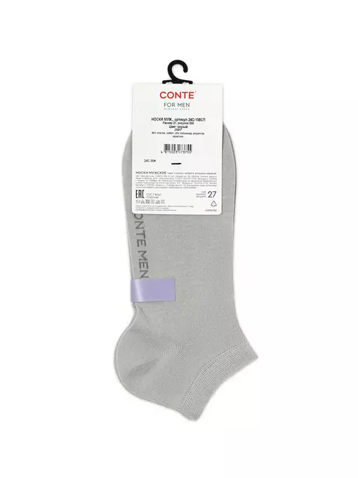 Тонкие короткие мужские носки cool 24/7 000 серый, 24С-158СП, 40-41 (25), CONTE ELEGANT,  - 3