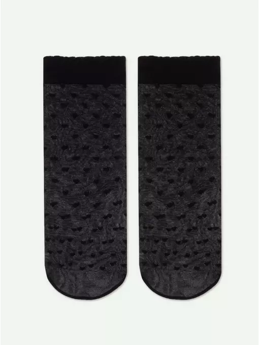 Носки для девочек с рисунком «сердечки» lola nero, 20С-119СП, 20-22, CONTE ELEGANT,  - 4