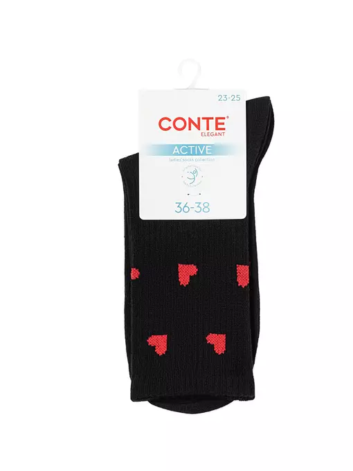 Носки женские хлопковые conte active 708 черный, 20С-20СП, 39-41 (25-27), CONTE ELEGANT,  - 3