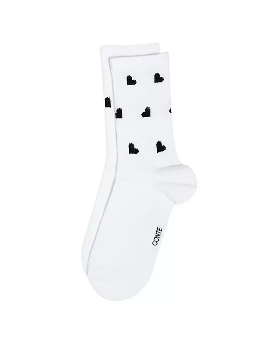 Носки женские с рисунком «сердечки» active 708 белый, 20С-20СП, 39-41 (25-27), CONTE ELEGANT,  - 2