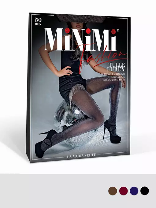Колготки с люрексом minimi tulle lurex 50 blu, TULLE LUREX 50 (тюль с люрексом), 2, MINIMI,  - 2