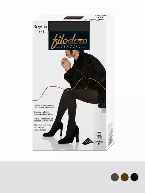 Колготки теплые filodoro regina 100 carbone, REGINA 100, 2, FILODORO,  - 2