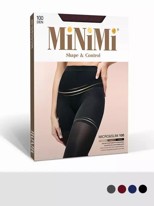 Моделирующие теплые колготки minimi micro&slim 100 carbone, MICRO&SLIM 100 (утяжка микрофибра), 2, MINIMI,  - 2