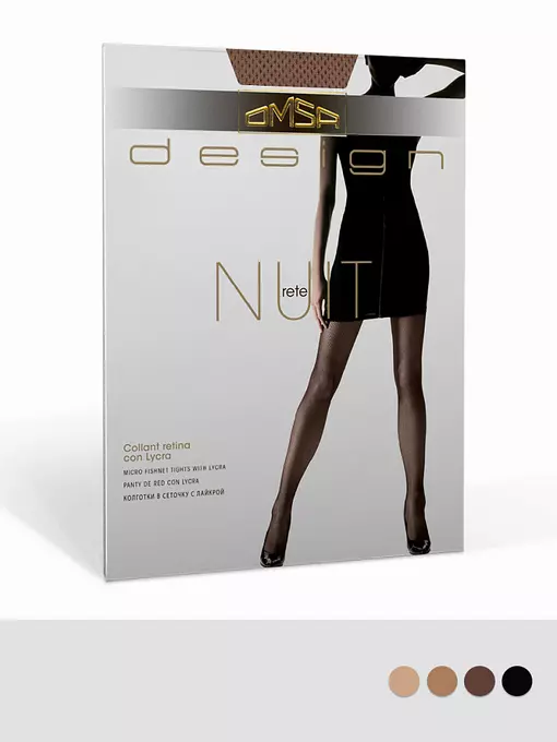 Колготки сетчатые omsa nuit caramello, NUIT (сетка), 3/4(M/L), OMSA,  - 2