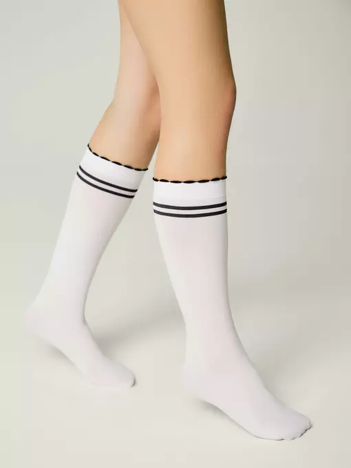 Гольфы детские с контрастными полосами из микрофибры lucky bianco, 24С-174СП, 20, CONTE ELEGANT,  - 4