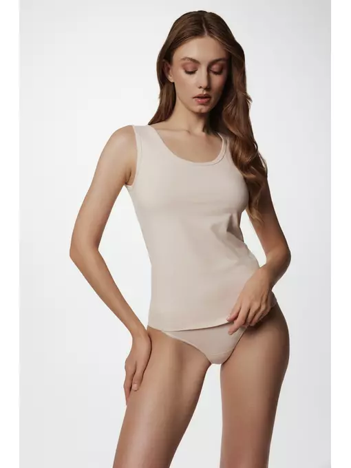 Майка женская basic collection lm 2020 natural, 20С-1060ТСП, 170-112/4XL, CONTE ELEGANT,  - 1