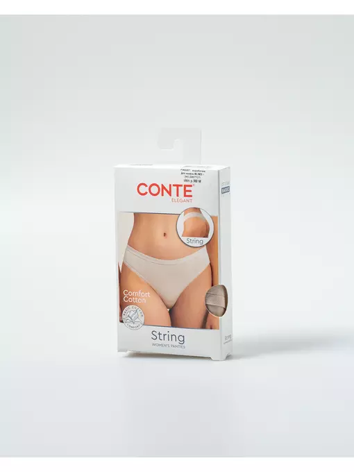 Трусы-стринги comfort cotton lst 5569 skin, 24С-3257ТСП, 102/L, CONTE ELEGANT,  - 5