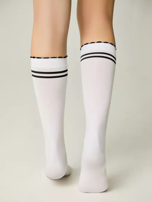 Гольфы детские с контрастными полосами из микрофибры lucky bianco, 24С-174СП, 20, CONTE ELEGANT,  - 3