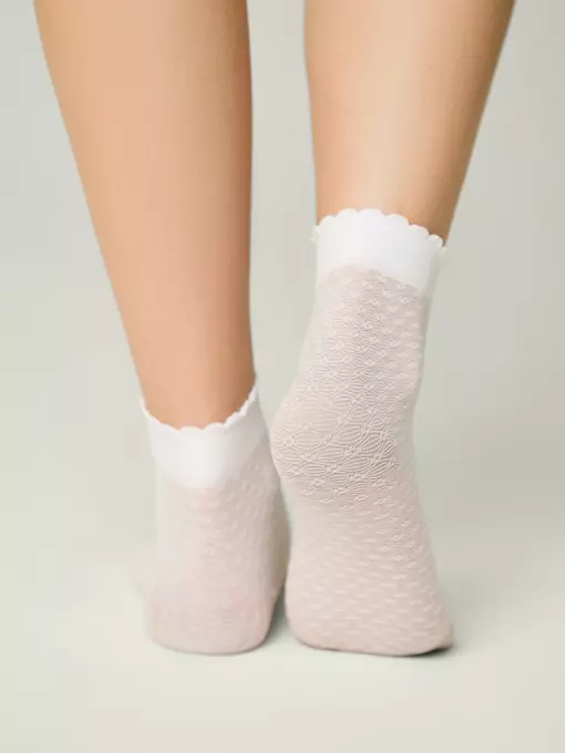 Тонкие детские носки с ажурным геометрическим рисунком julia bianco, 24С-175СП, 20-22, CONTE ELEGANT,  - 3