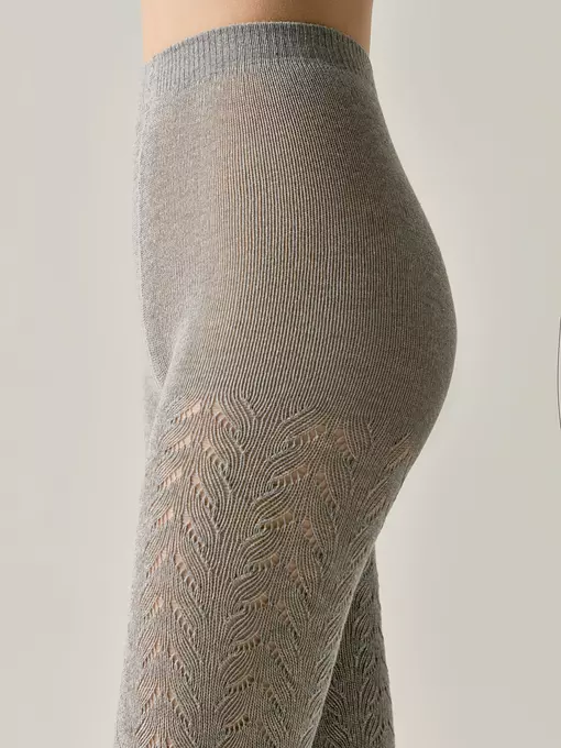 Тёплые ажурные колготки conte ajour 300 grey, 24С-146СП, 4, CONTE ELEGANT,  - 3