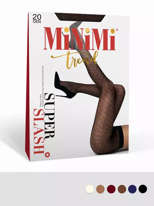 Колготки фантазийные minimi slash 20 daino, SLASH 20 (диагональная полоска), 4, MINIMI,  - 2