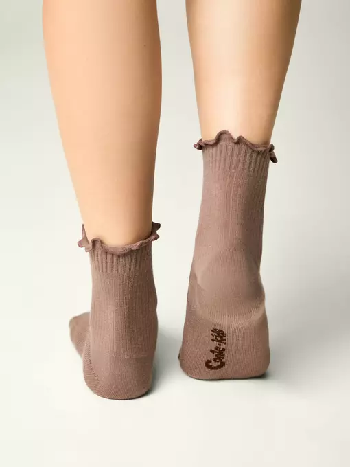 Носки без резинки с волнистым бортом tip-top 1019 кофейный, 25С-30СП, 16-18, CONTE-KIDS,  - 2