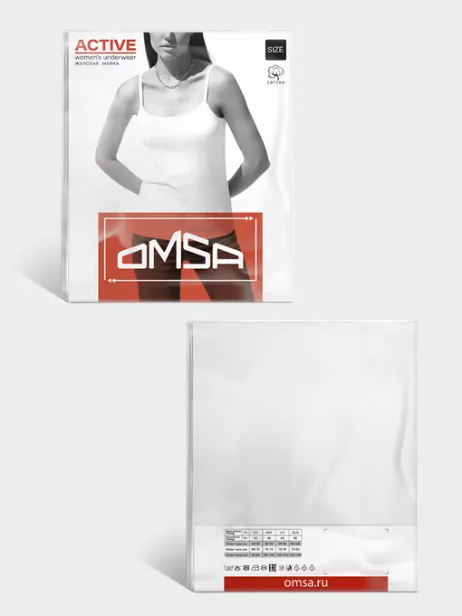 Майка "топ" женская omsa 1001 bianco, , 42 (XS), OMSA, - 6