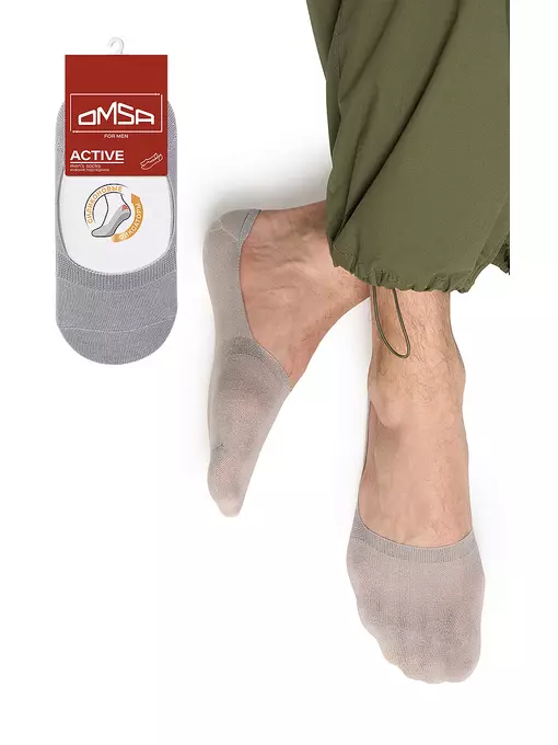 Мужские подследники omsa active 101 grigio, , 42-44 (27-29), OMSA, - 1