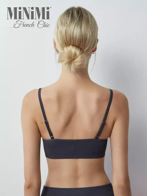 Топ на тонких бретелях с вкладышами minimi 1011s french chic grigio scuro, , 46/48 (m/l), MINIMI, - 4