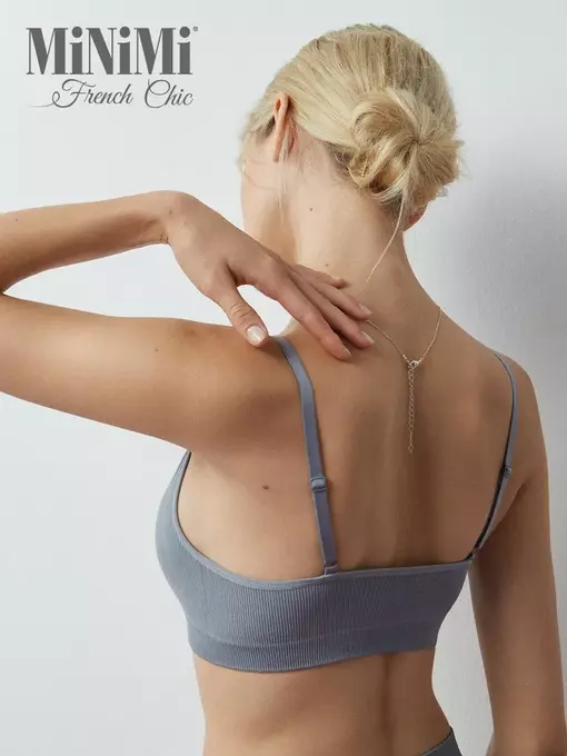 Топ на тонких бретелях с вкладышами minimi 1011s french chic grigio, , 44/46 (s/m), MINIMI, - 4