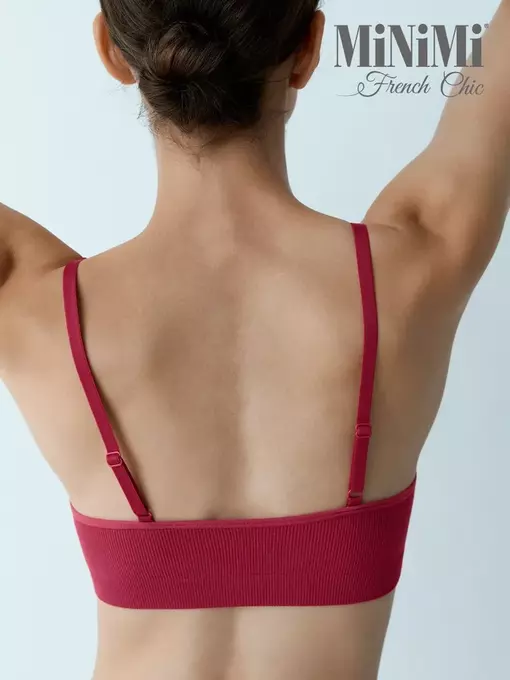 Топ на тонких бретелях с вкладышами minimi 1011s french chic lampone, , 48/50 (l/xl), MINIMI, - 4