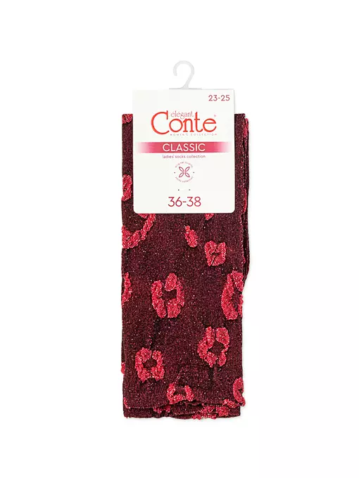 Носки из вискозы с люрексом conte classic 688 красный, 24С-156СП, 39-41 (25-27), CONTE ELEGANT,  - 4