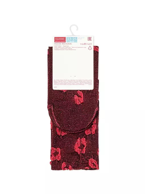 Носки из вискозы с люрексом conte classic 688 красный, 24С-156СП, 39-41 (25-27), CONTE ELEGANT,  - 5