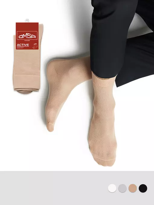 Носки мужские omsa active 103 beige, , 42-44 (27-29), OMSA, - 1