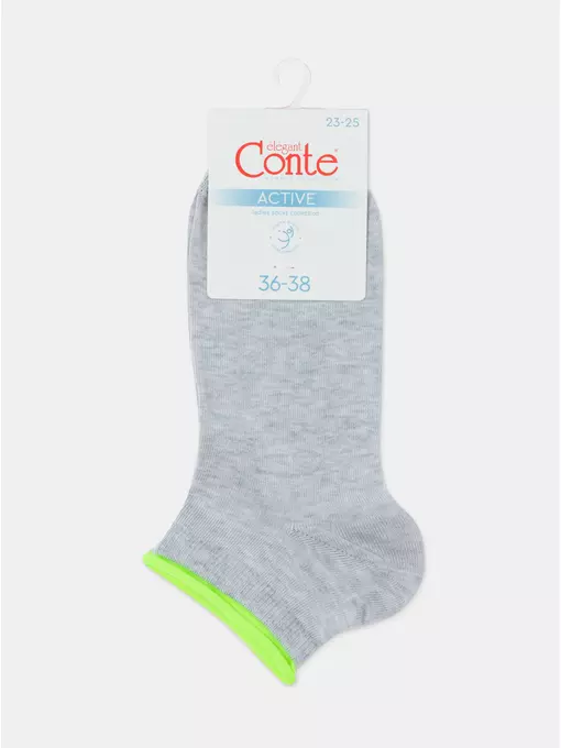 Носки женские conte active (декор. резинка) 035 светло-серый, 12С-32СП, 39-41 (25-27), CONTE ELEGANT,  - 3