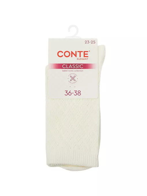 Носки женские (ажурные) conte classic 787 молочный, 25С-35СП, 36-38 (23-25), CONTE ELEGANT,  - 4