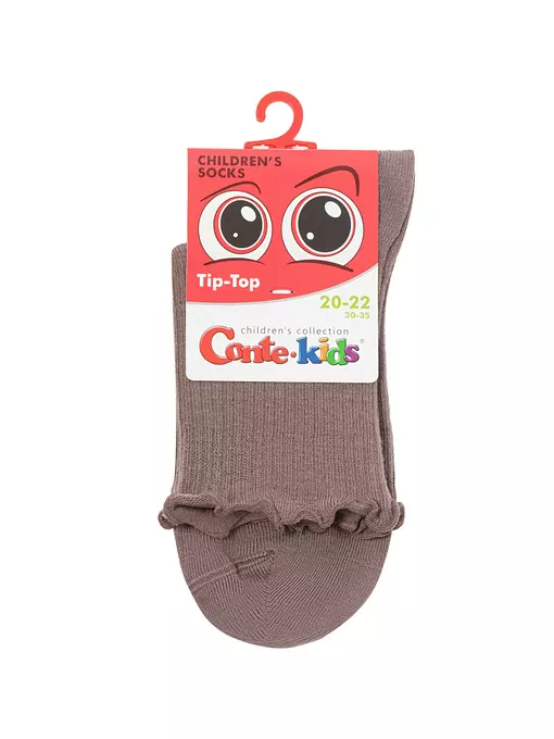 Носки без резинки с волнистым бортом tip-top 1019 кофейный, 25С-30СП, 16-18, CONTE-KIDS,  - 5