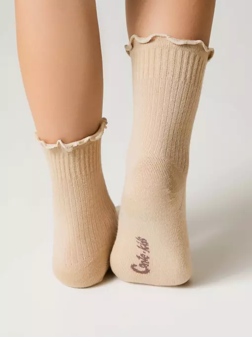 Носки с декоративным волнистым бортом tip-top 1019 бежевый, 25С-30СП, 16-18, CONTE-KIDS,  - 3