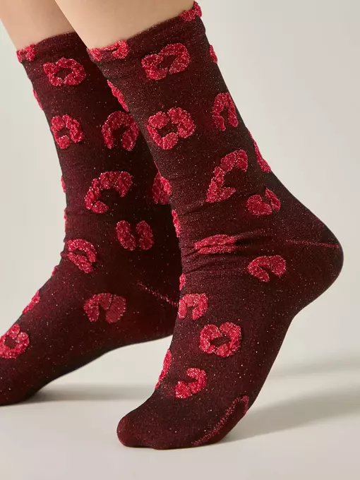 Носки из вискозы с люрексом conte classic 688 красный, 24С-156СП, 39-41 (25-27), CONTE ELEGANT,  - 2