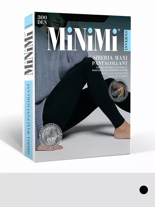 Теплые легинсы (хлопок с флисом) minimi siberia maxi  nero, pantacollant SIBERIA MAXI (хлопок с флисом), 6, MINIMI,  - 1
